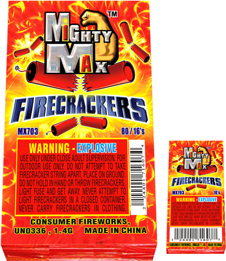 Mighty Max Firecrackers Packaging PNG