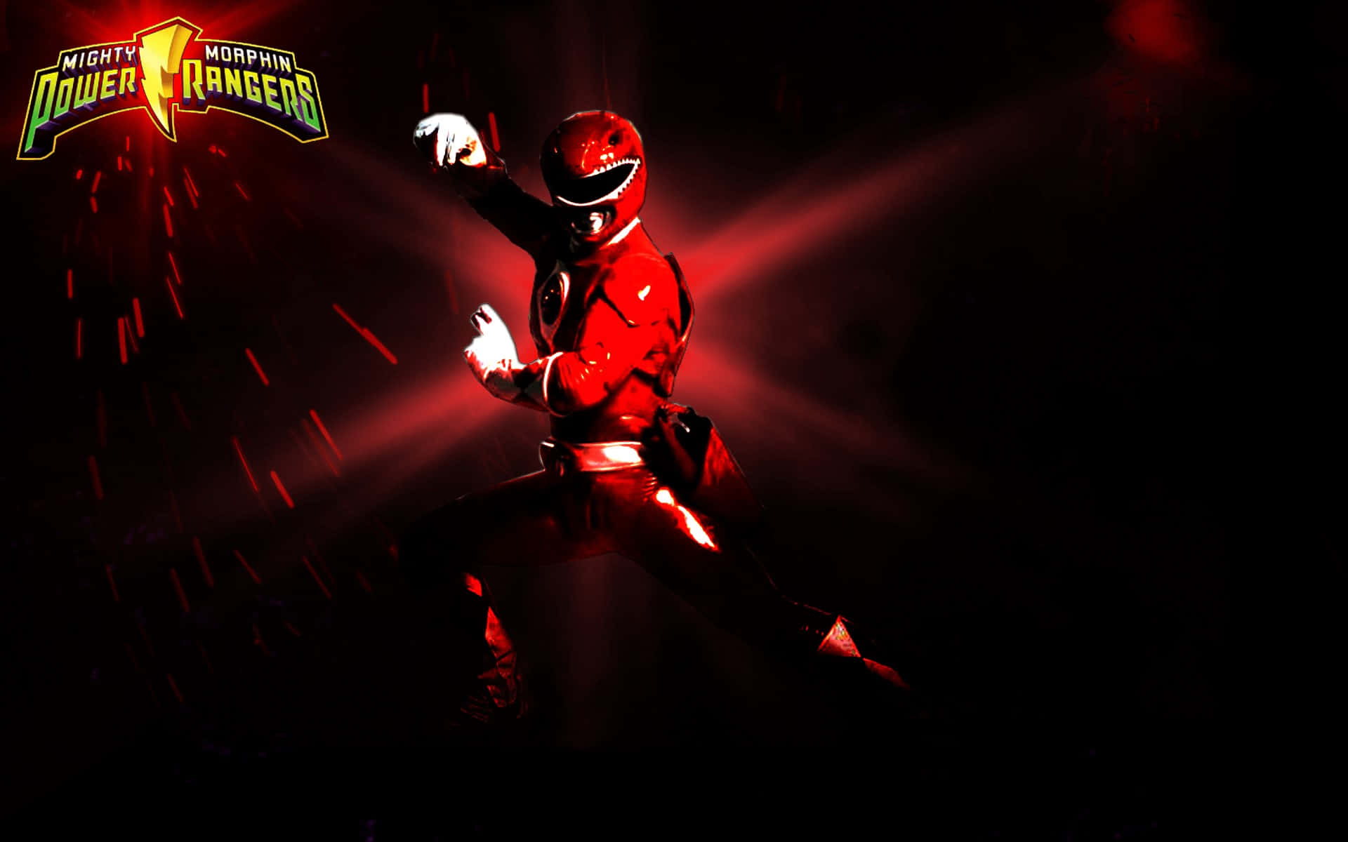 Mighty Morphin Red Rangerin Action Wallpaper