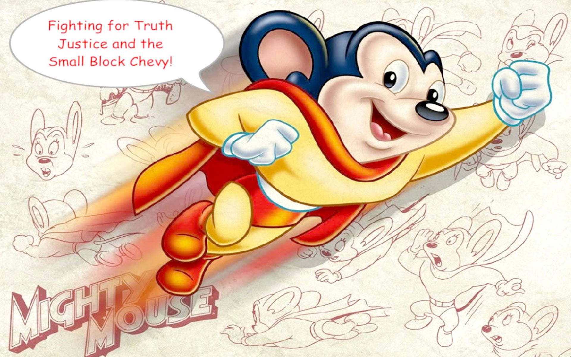 Mighty Mouse Fighting For Truth Wallpaper
