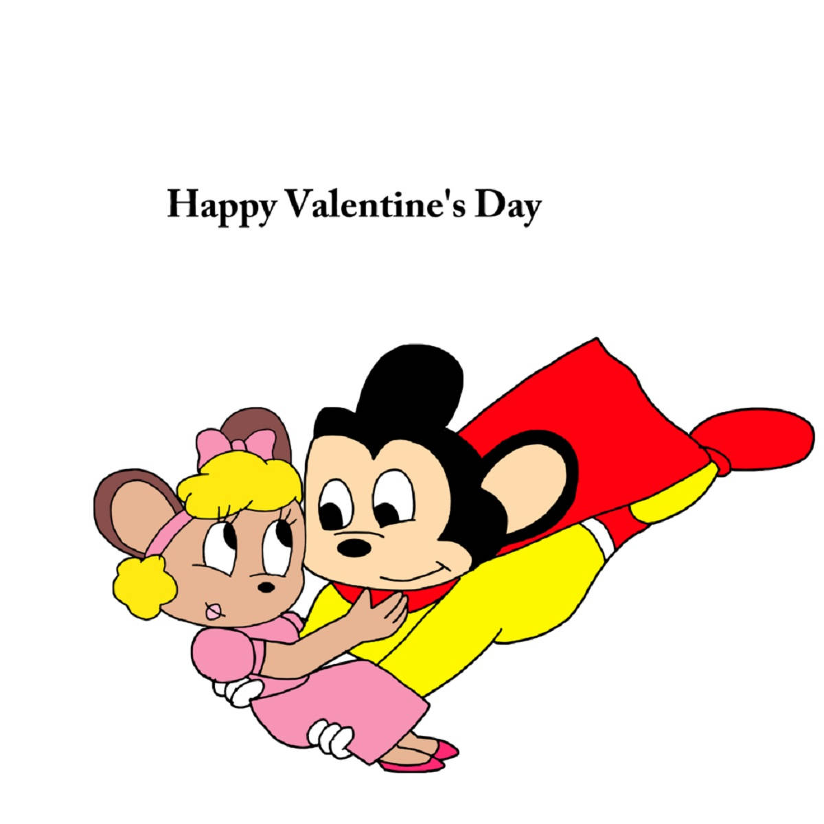 Mighty Mouse Happy Valentine's Day Wallpaper
