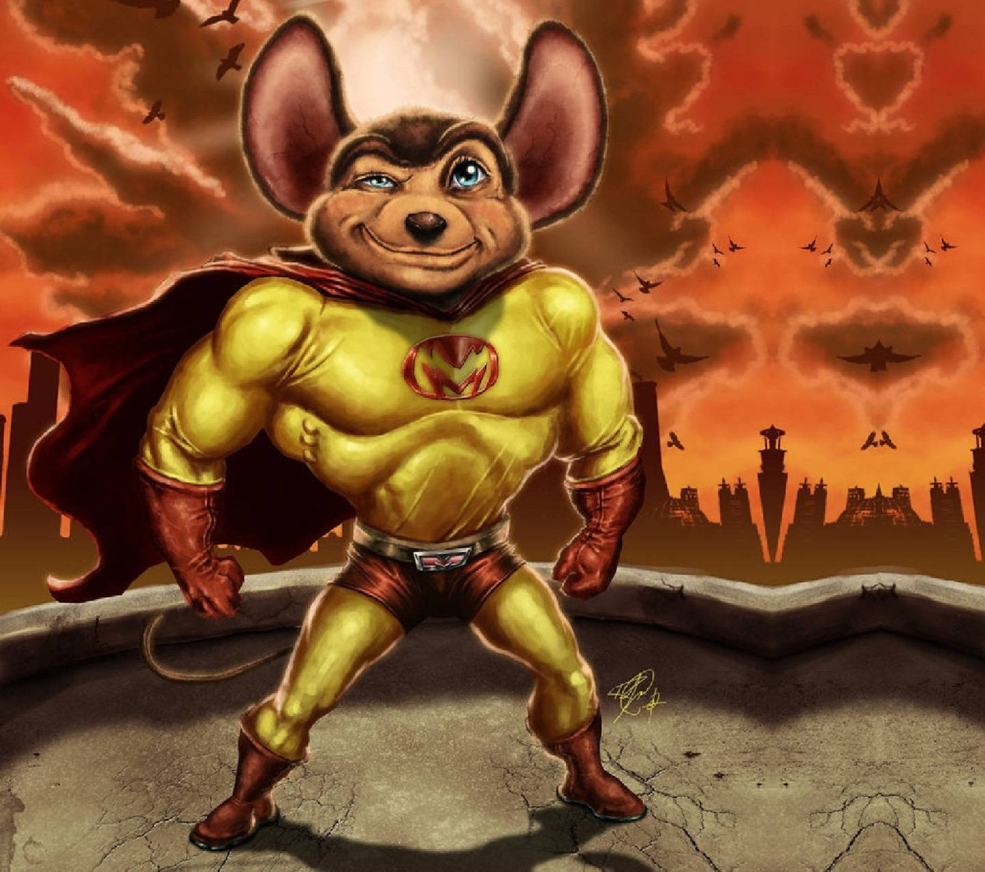 Mighty Mouse Muscles Wallpaper