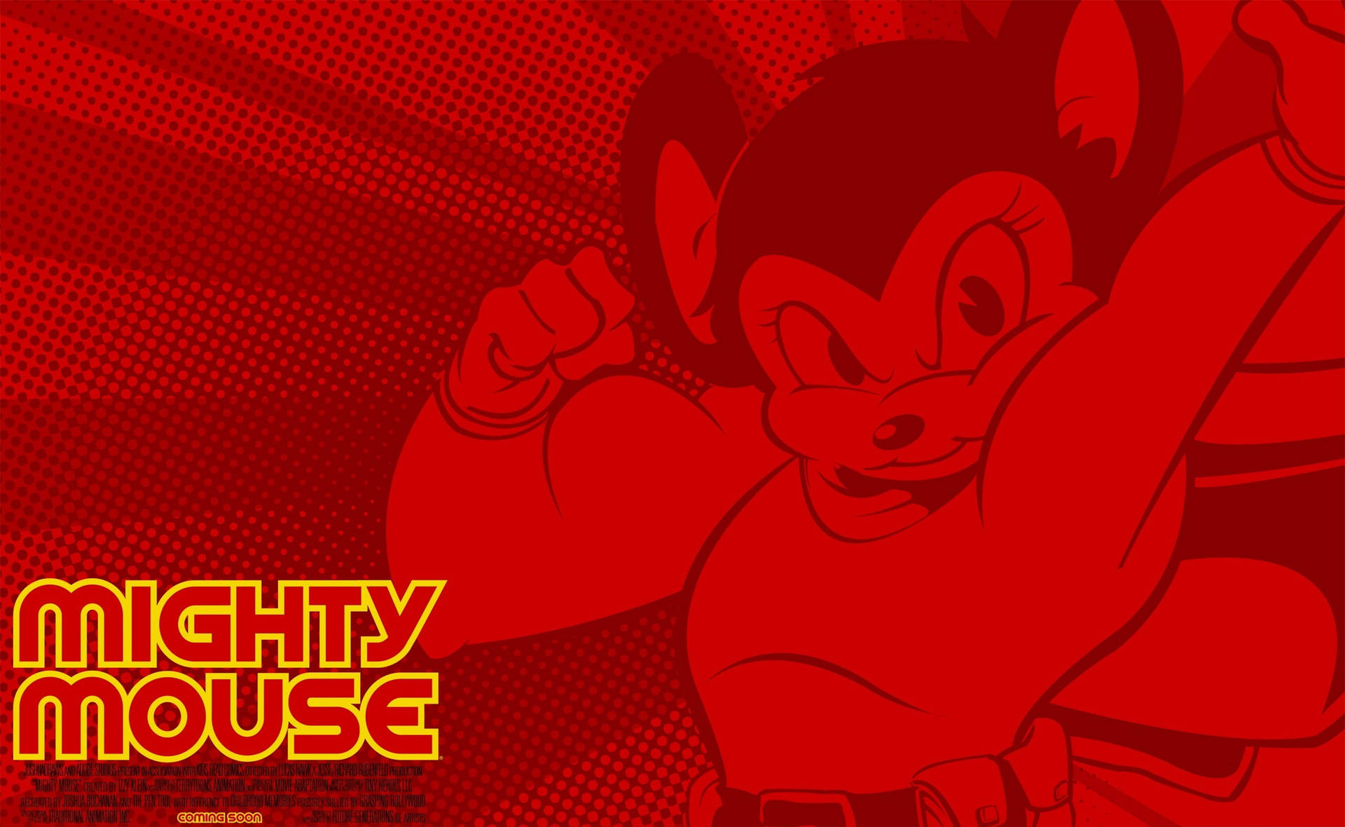 Mighty Mouse Red Poster Wallpaper