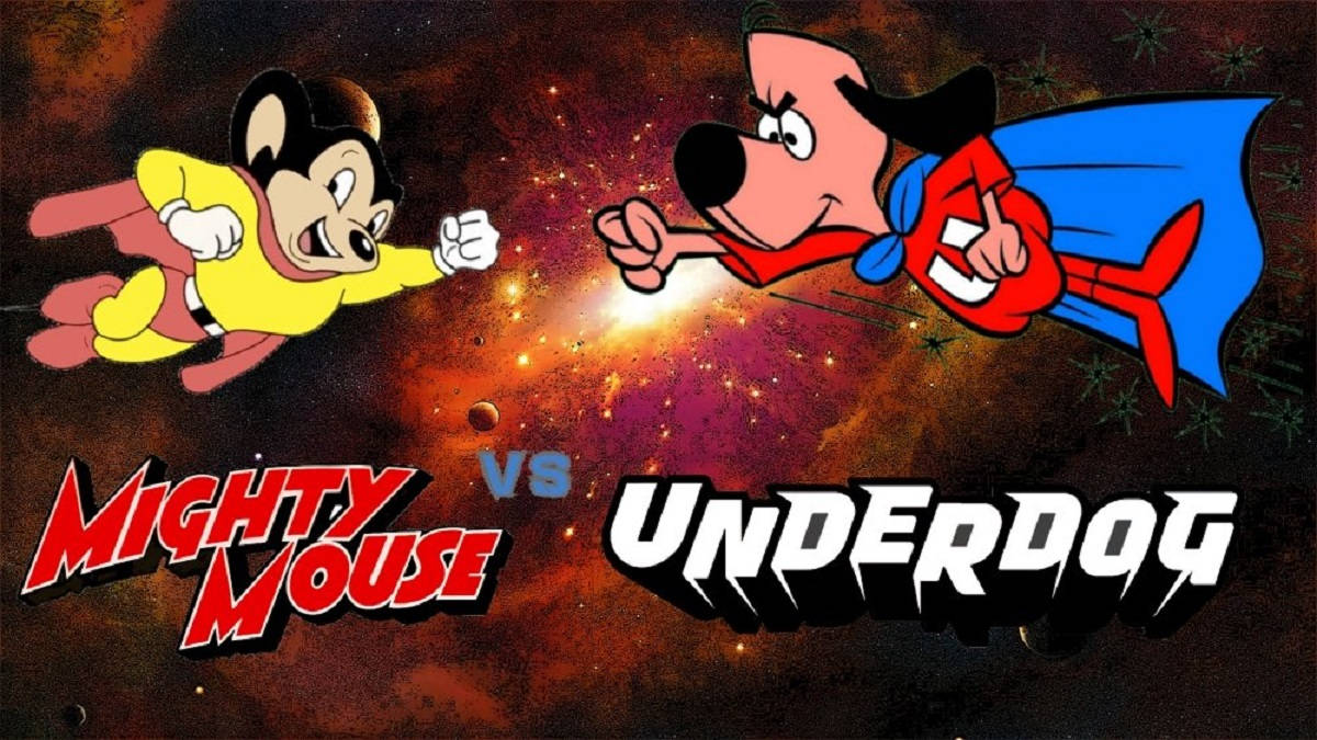 Mighty Mouse Vs Underdog Art Wallpaper