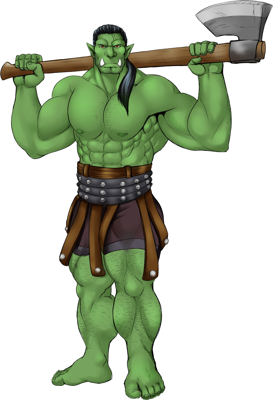Mighty Orc Warriorwith Axe PNG