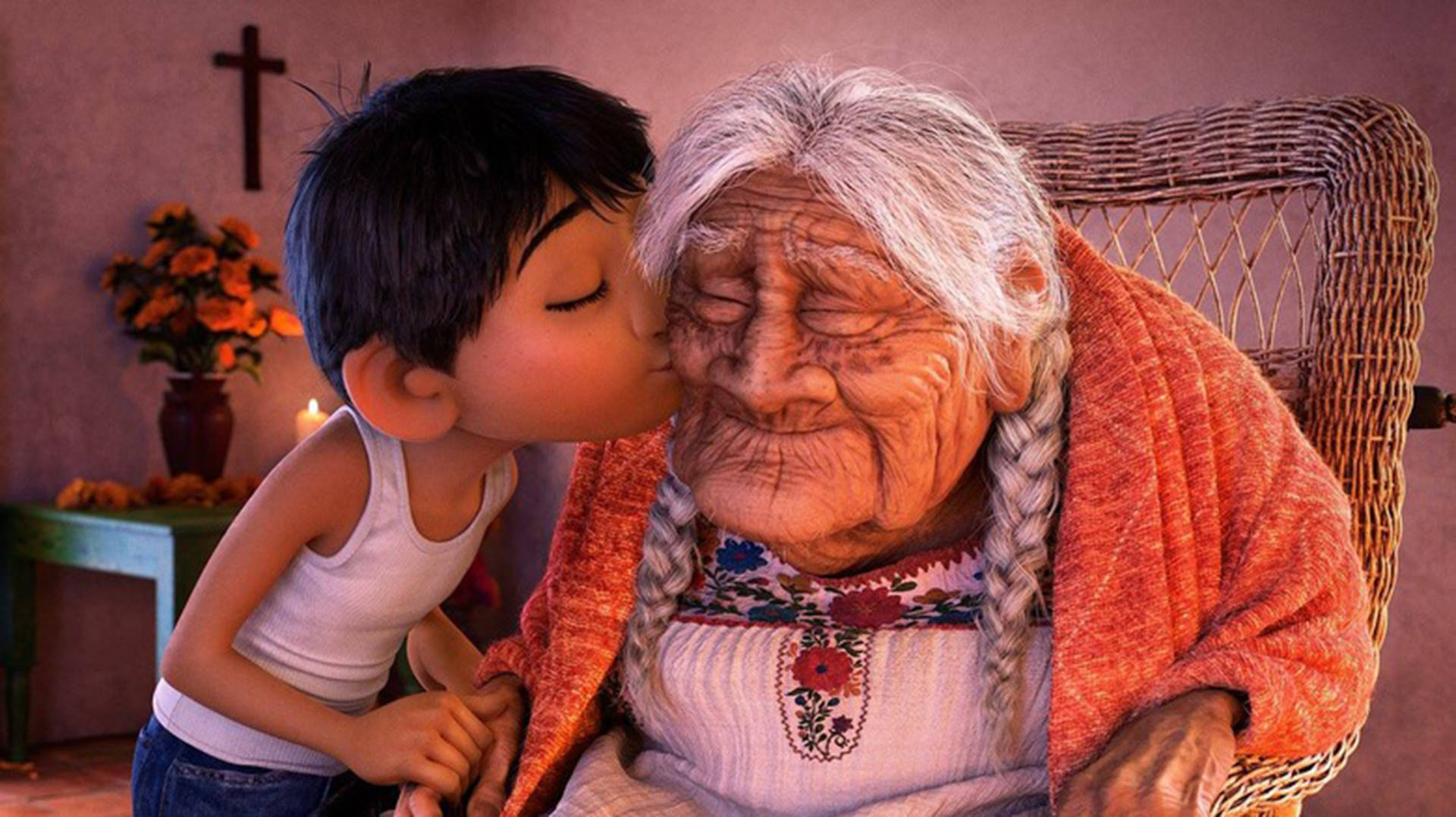 Miguel Kissing Mama Coco Wallpaper