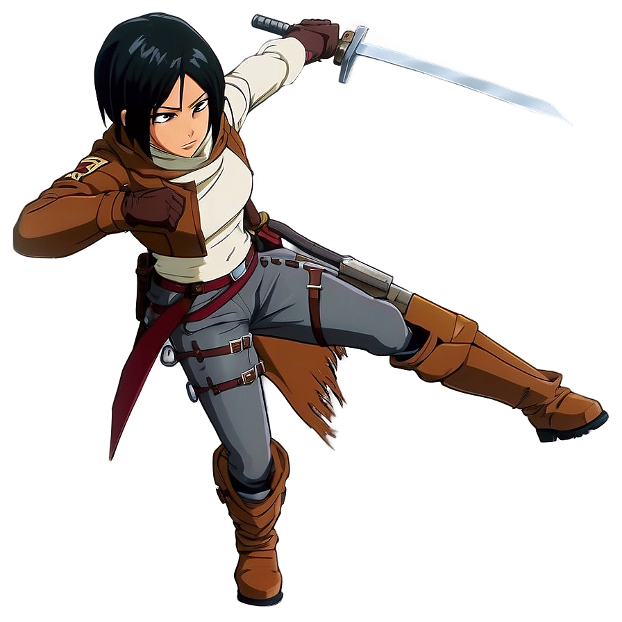 Mikasa Ackerman Action Pose Png 06242024 PNG