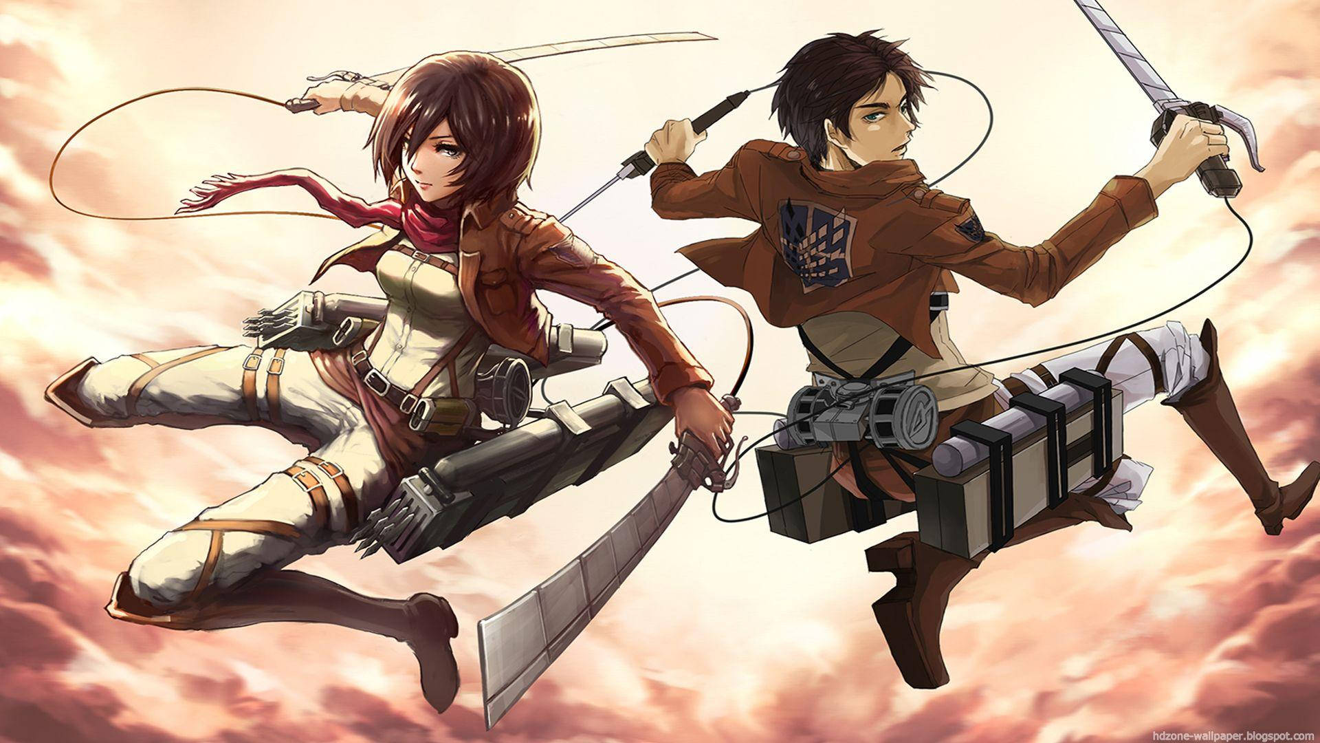 Mikasa Ackerman And Eren Flying