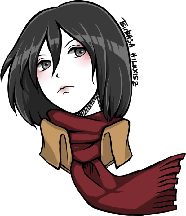 Mikasa Ackerman Anime Portrait PNG