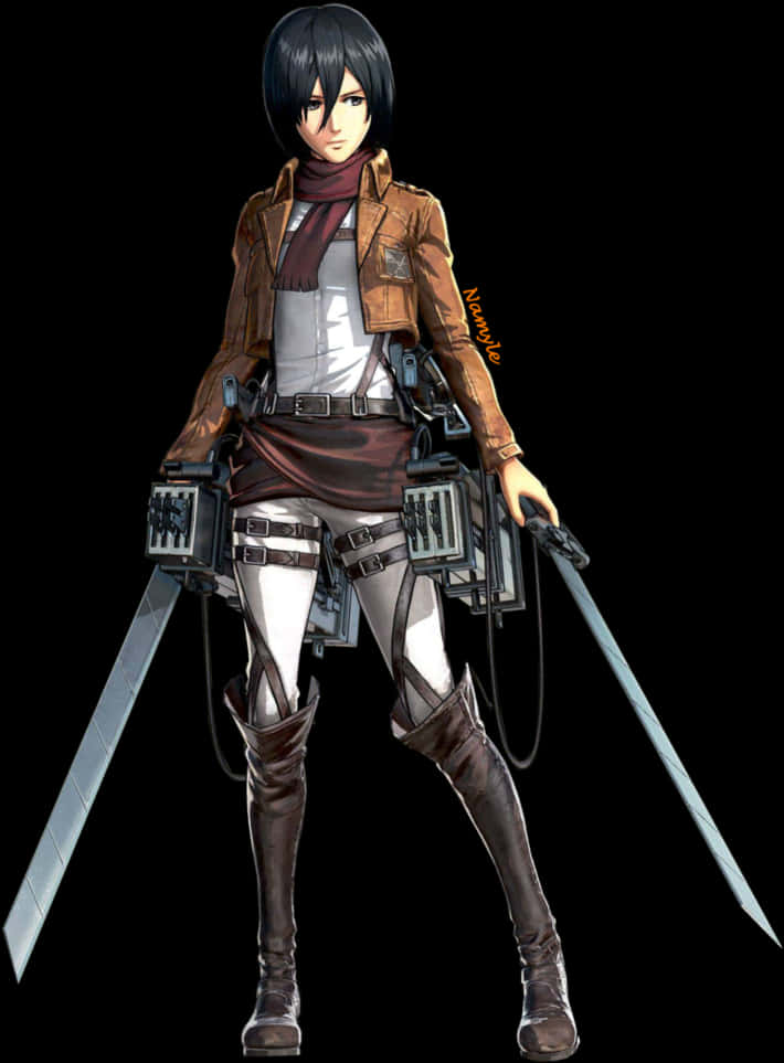 Mikasa Ackerman Attackon Titan Character PNG