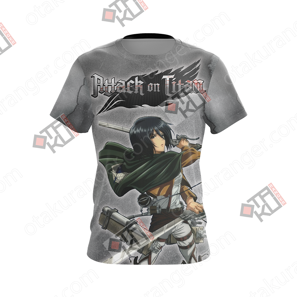 Mikasa Ackerman Attackon Titan T Shirt Design PNG