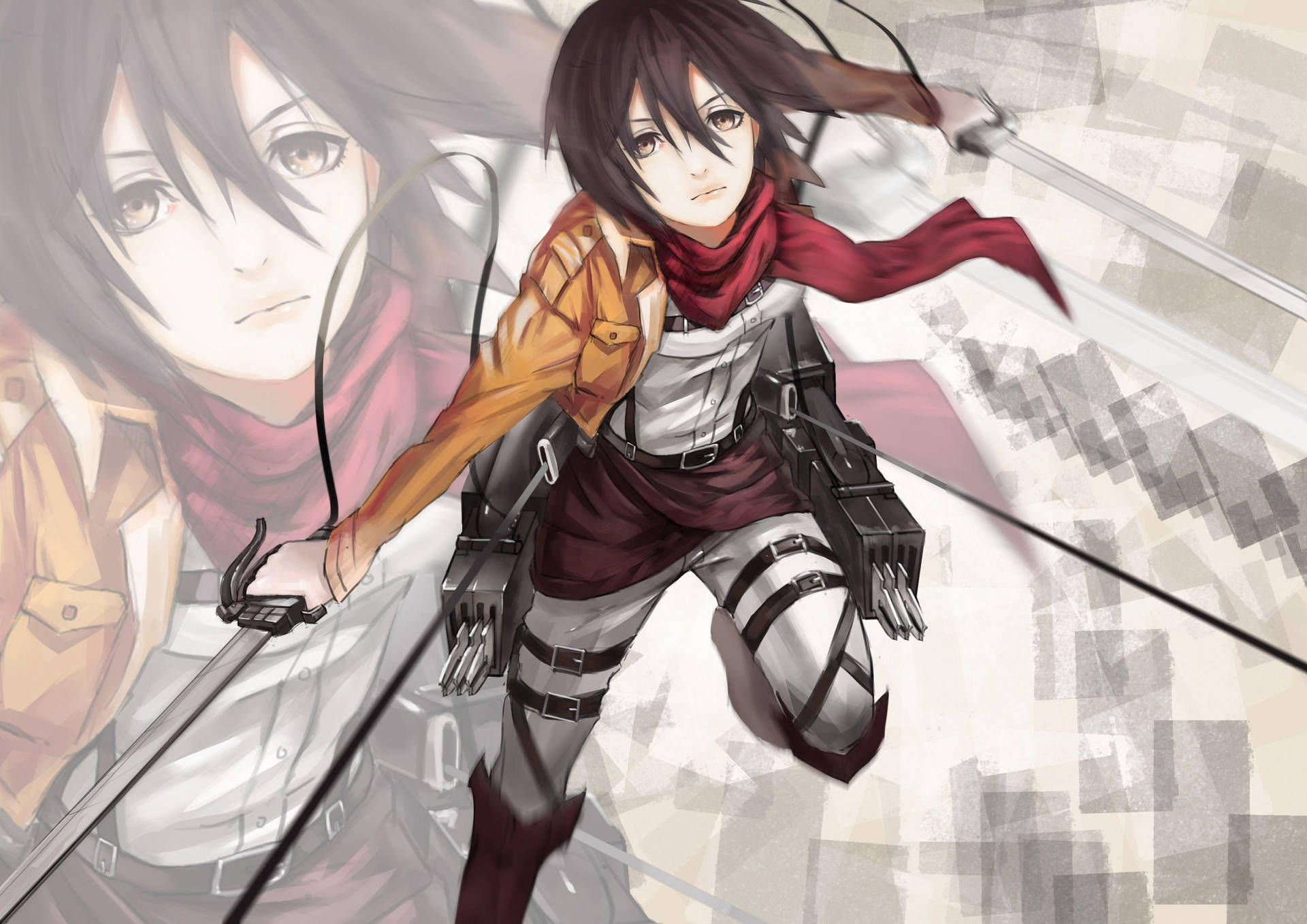 Mikasa Ackerman Battle Ready Wallpaper