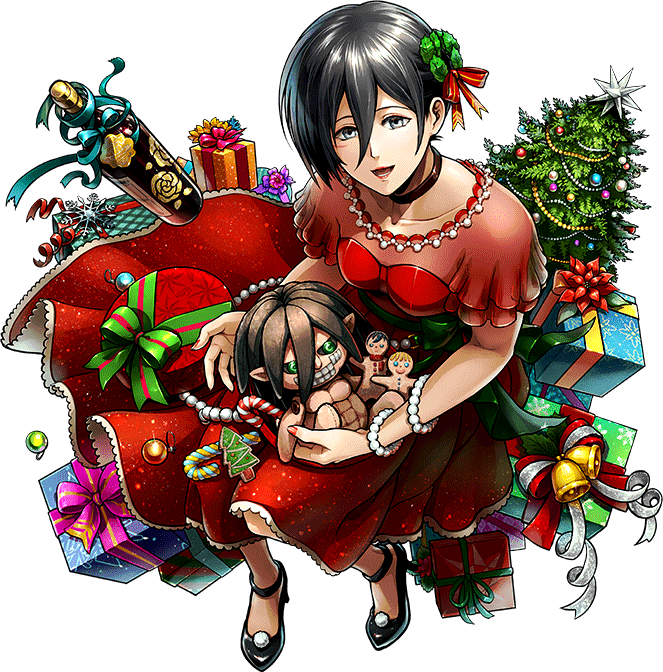 Mikasa Ackerman Christmas Celebration PNG