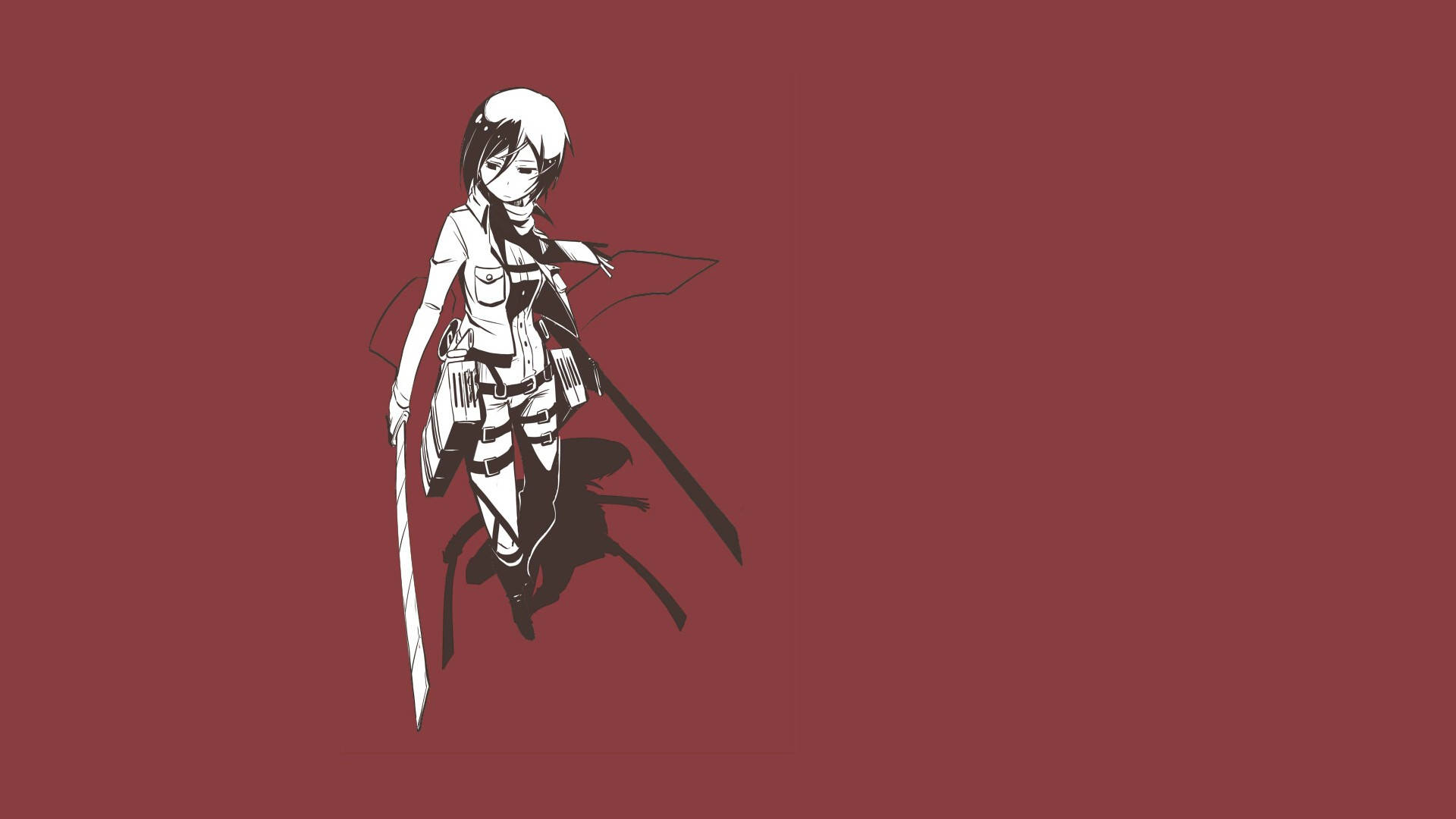 Mikasa Ackerman In Black And White