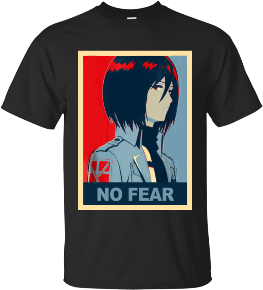 Mikasa Ackerman No Fear Tshirt Design PNG