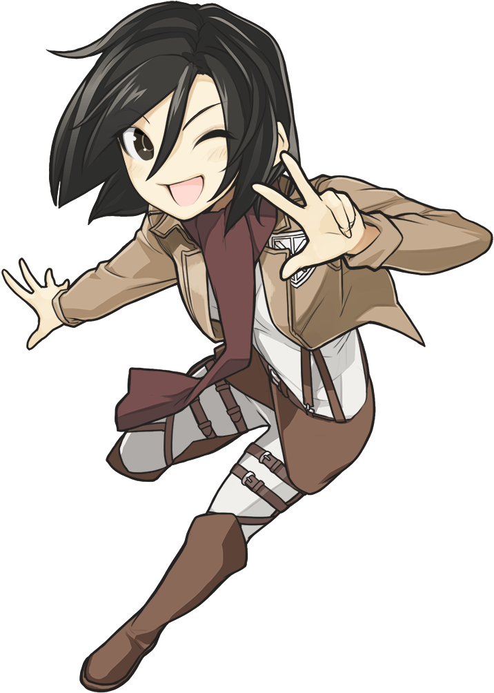 Mikasa Ackerman Peace Sign PNG