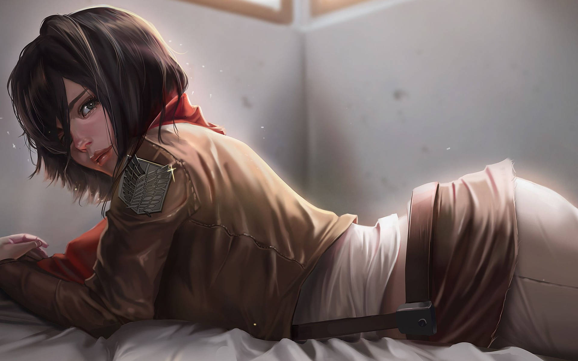 Mikasa Ackerman Pragtfuld Pose Wallpaper