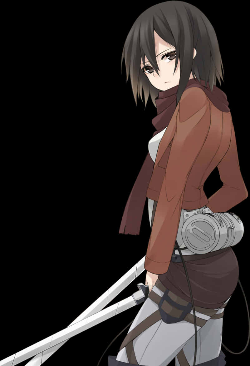 Download Mikasa Ackerman Readyfor Battle | Wallpapers.com