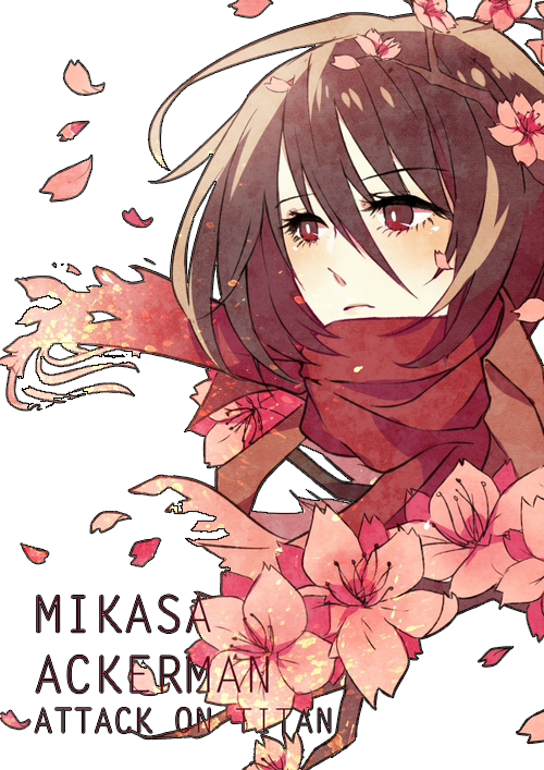 Mikasa Ackerman Sakura Embrace PNG