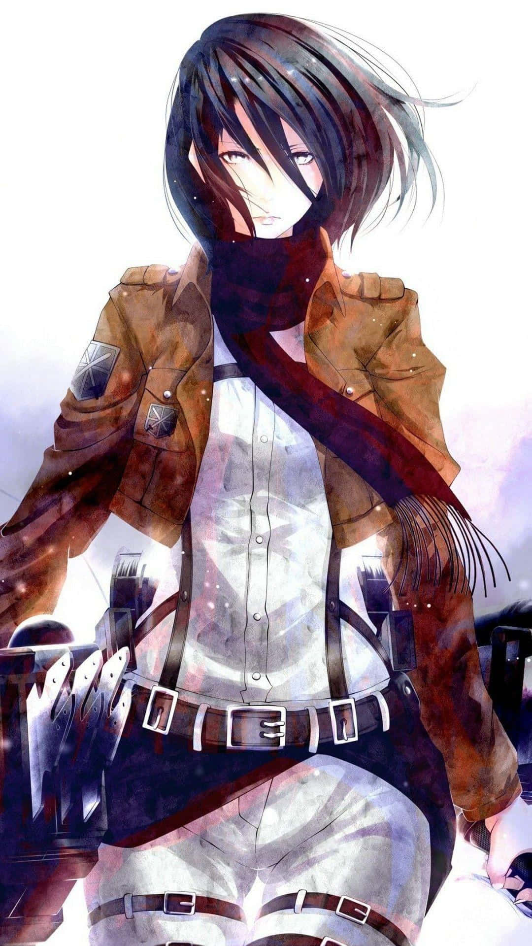 Mikasa Ackerman Scout Regalia Artwork Wallpaper