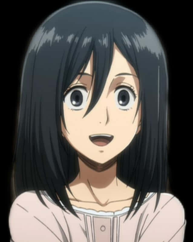 Mikasa Ackerman Surprised Expression Anime PNG
