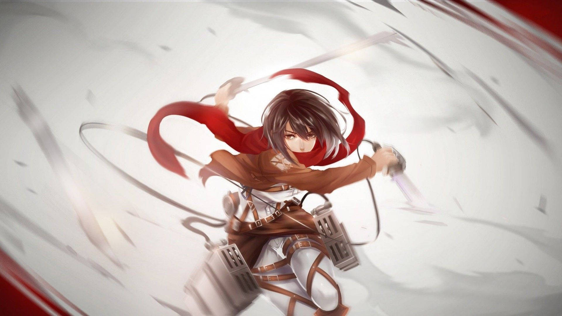 Mikasa Ackerman Swinging Her Swords