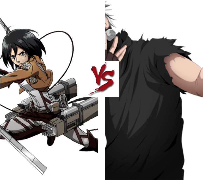 Mikasa Ackerman Versus Unknown Character PNG