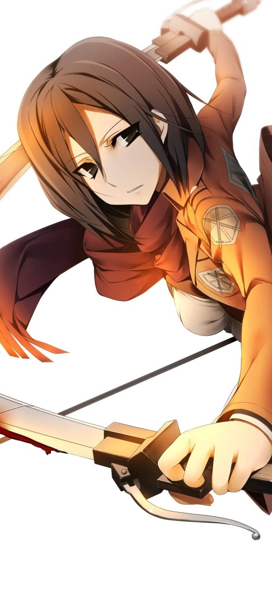 Mikasa Cute Fight Position Wallpaper