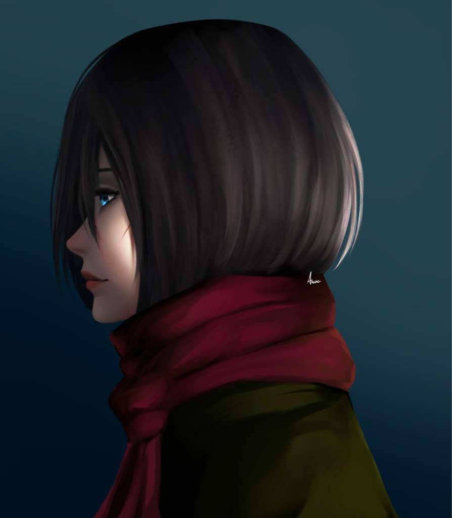 Mikasa Cute Side-View Profile Wallpaper