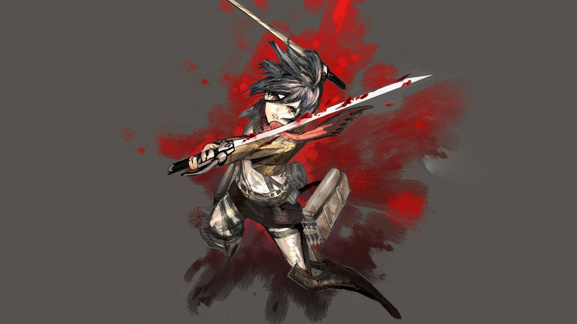 Mikasa Red Blood Wallpaper