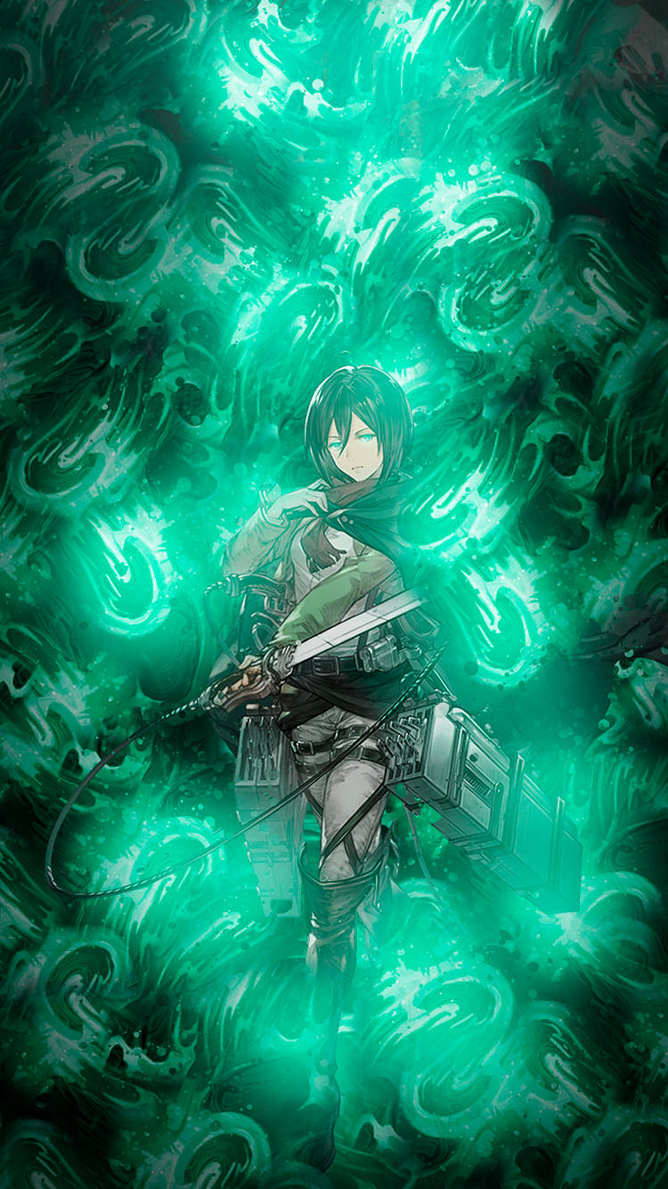 Mikasa Season 4 Green Background Wallpaper
