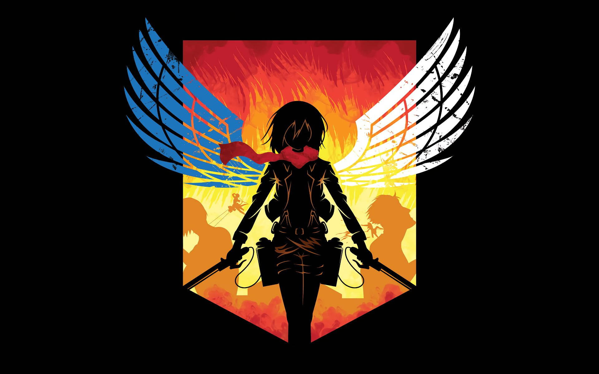 Mikasa Silhouette Attack On Titan Logo
