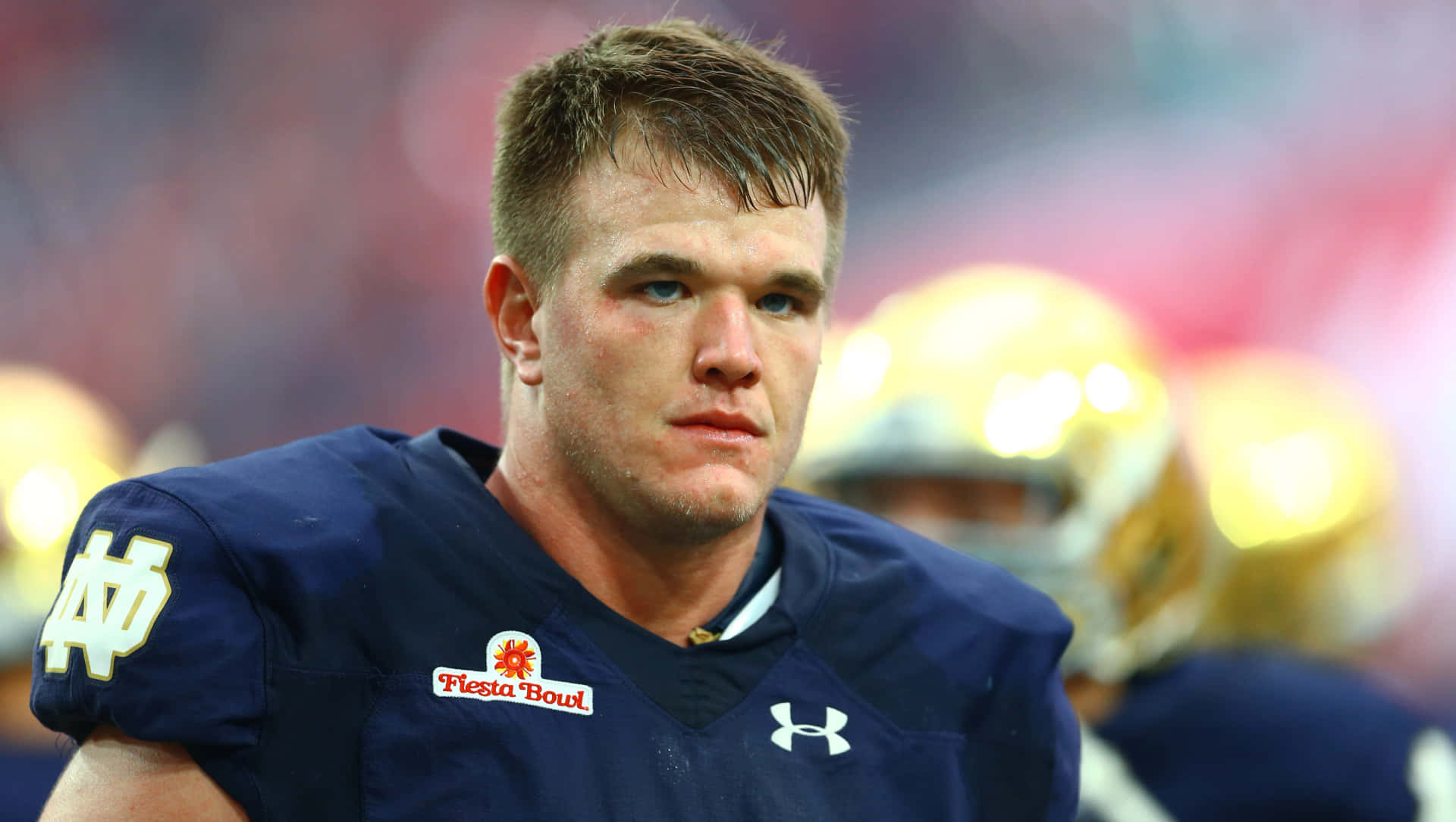 San Francisco 49ers' Offensive Tackle, Mike McGlinchey in Action Wallpaper