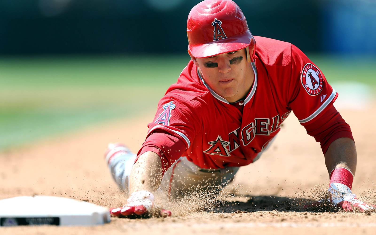 Mike Trout Reaching Home Base
