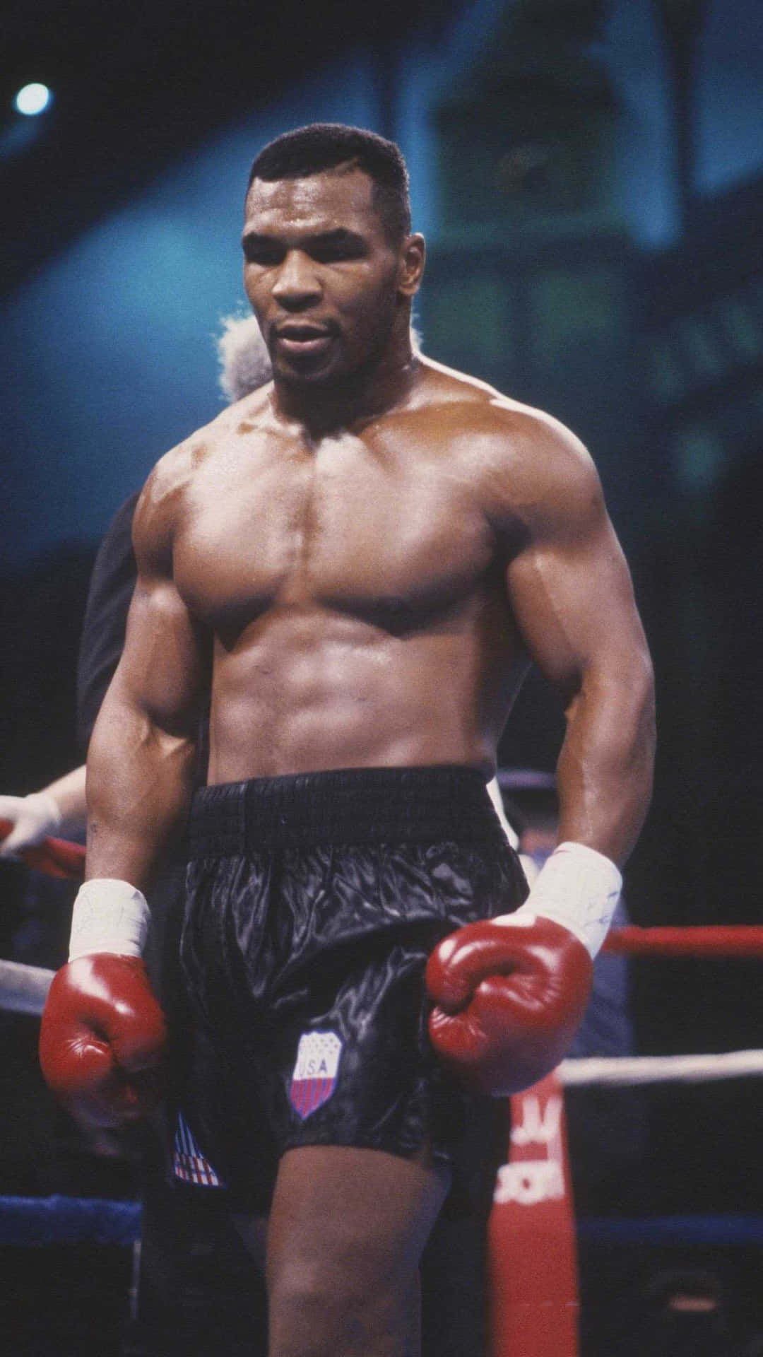 Young Mike Tyson in fighting stance