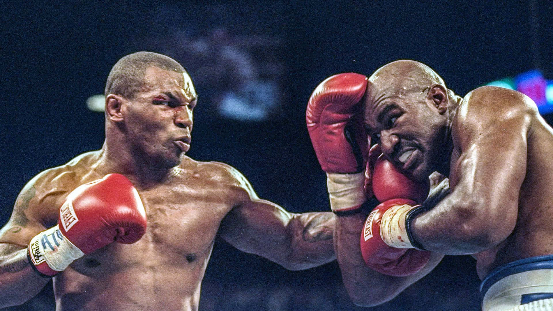 Boxing legend Mike Tyson in action