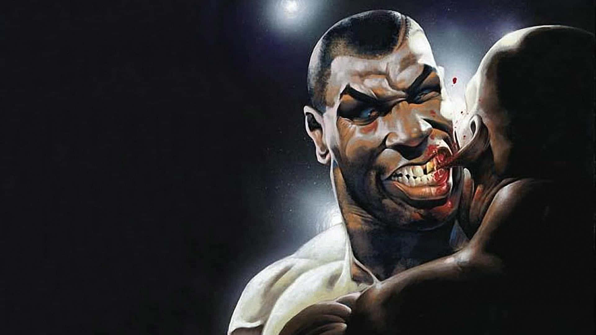 A fierce Mike Tyson in his prime|