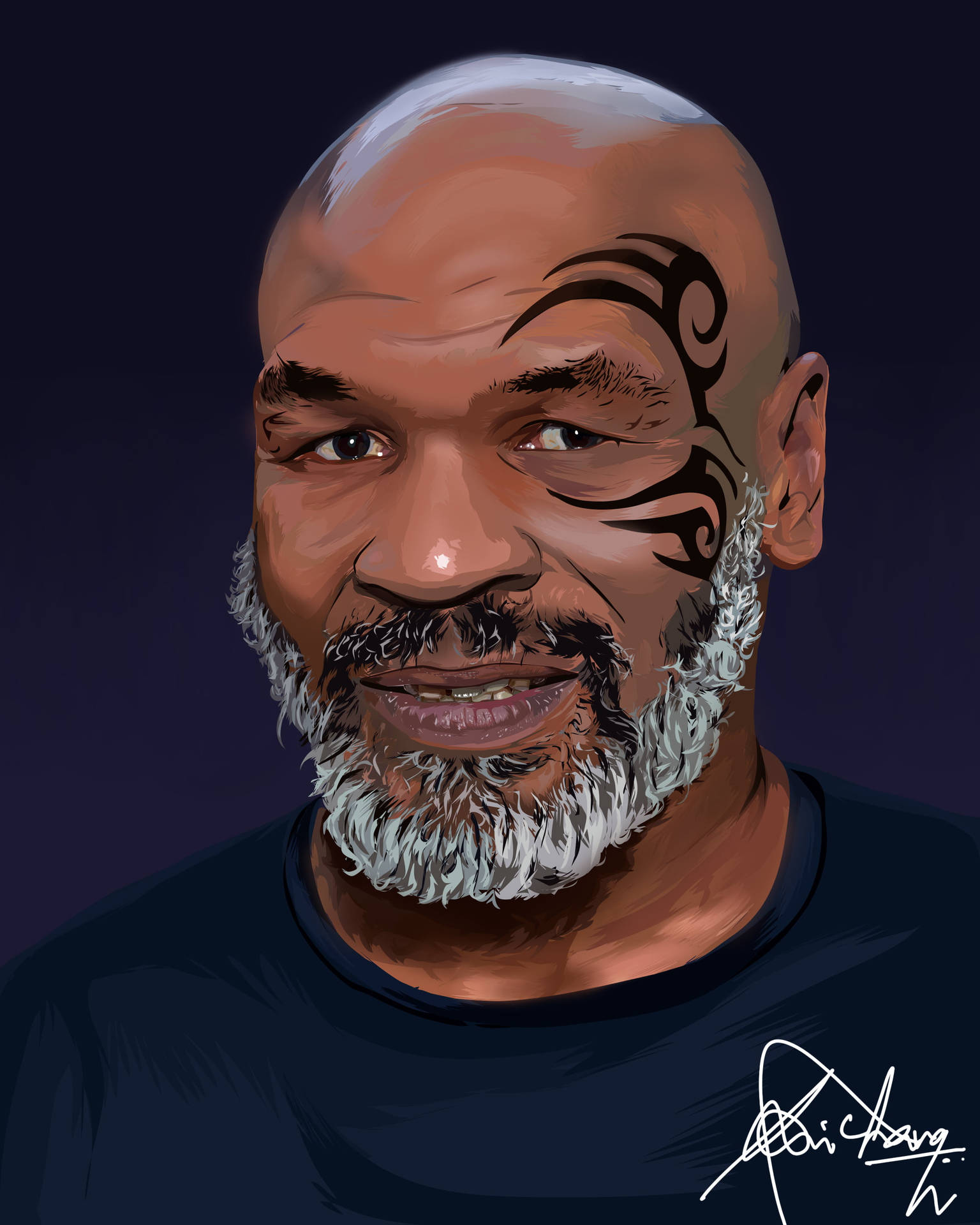 Mike Tyson 4K Sportsansigt med Skæg Tapet Wallpaper