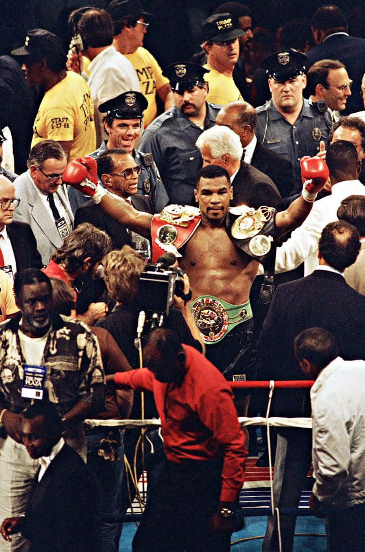 The legendary Mike Tyson during his prime in the boxing ring.