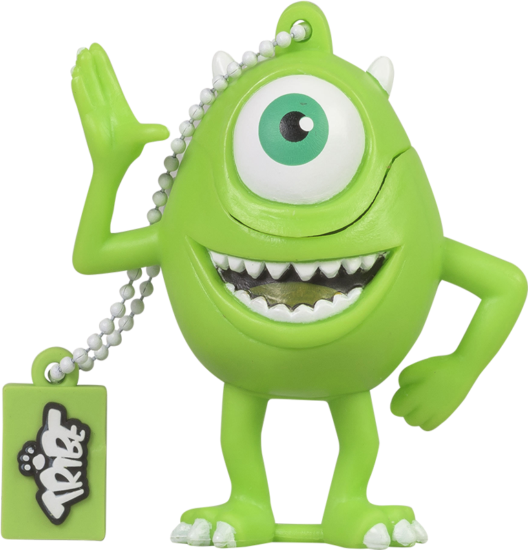 Mike Wazowski Figure With Tag PNG