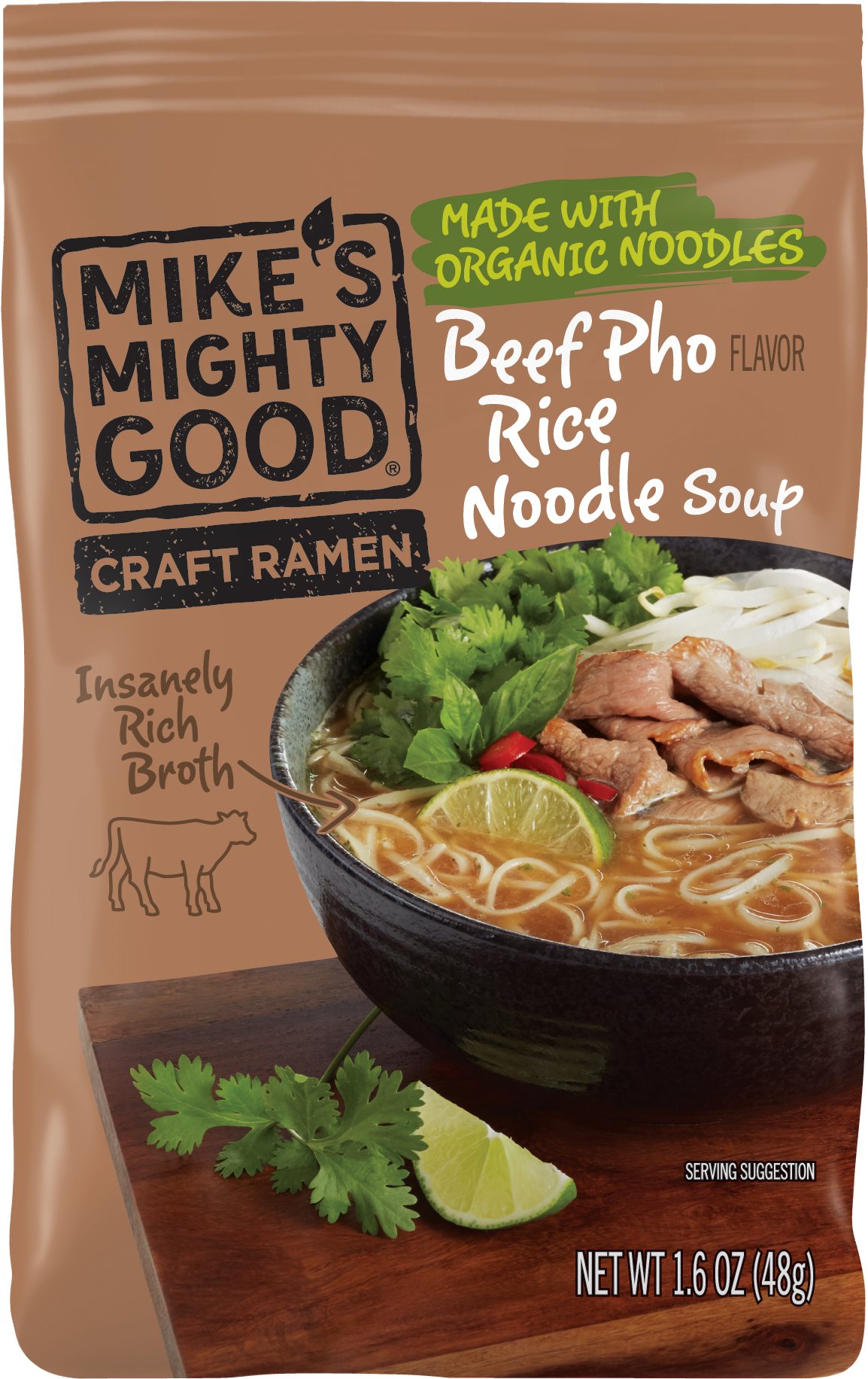 Mikes Mighty Good Beef Pho Ramen Package PNG