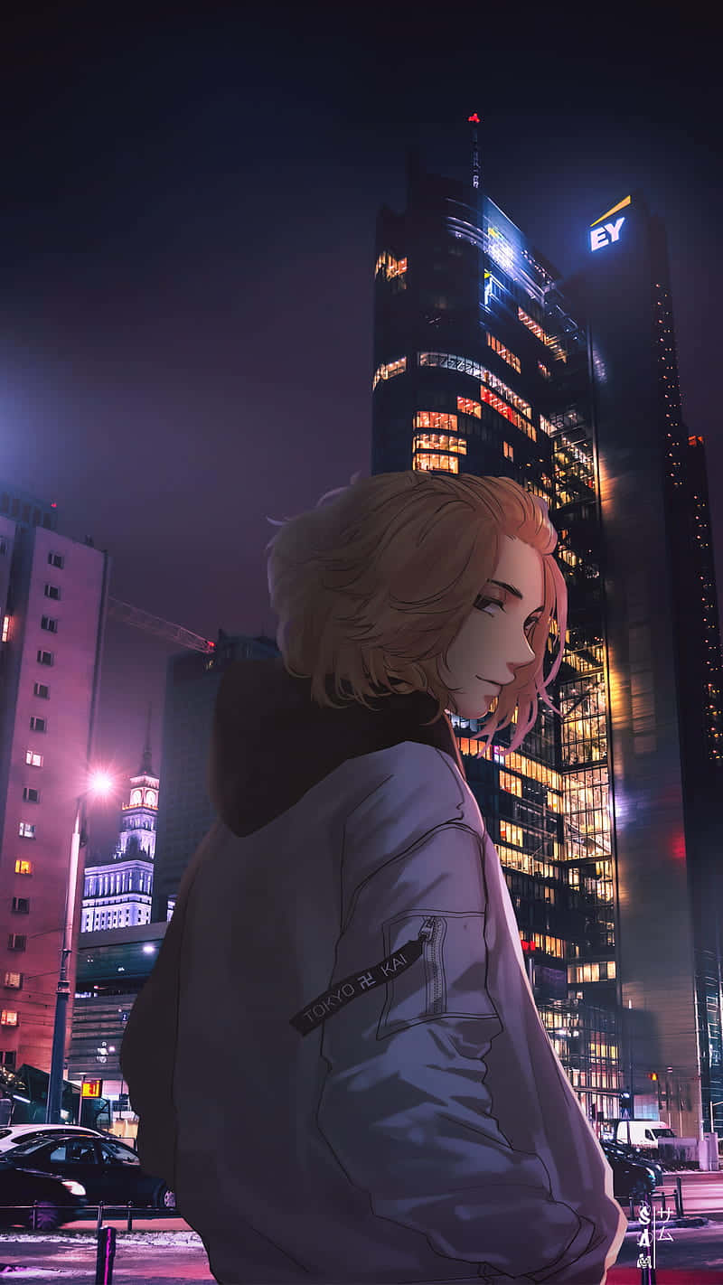 Mikey In The City Tokyo Revengers Anime Wallpaper