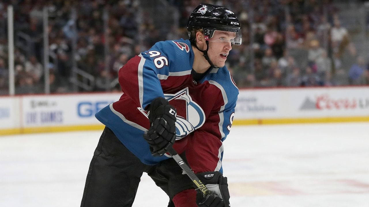 Mikko Rantanen With Mouth Open While Leaning To The Left Wallpaper