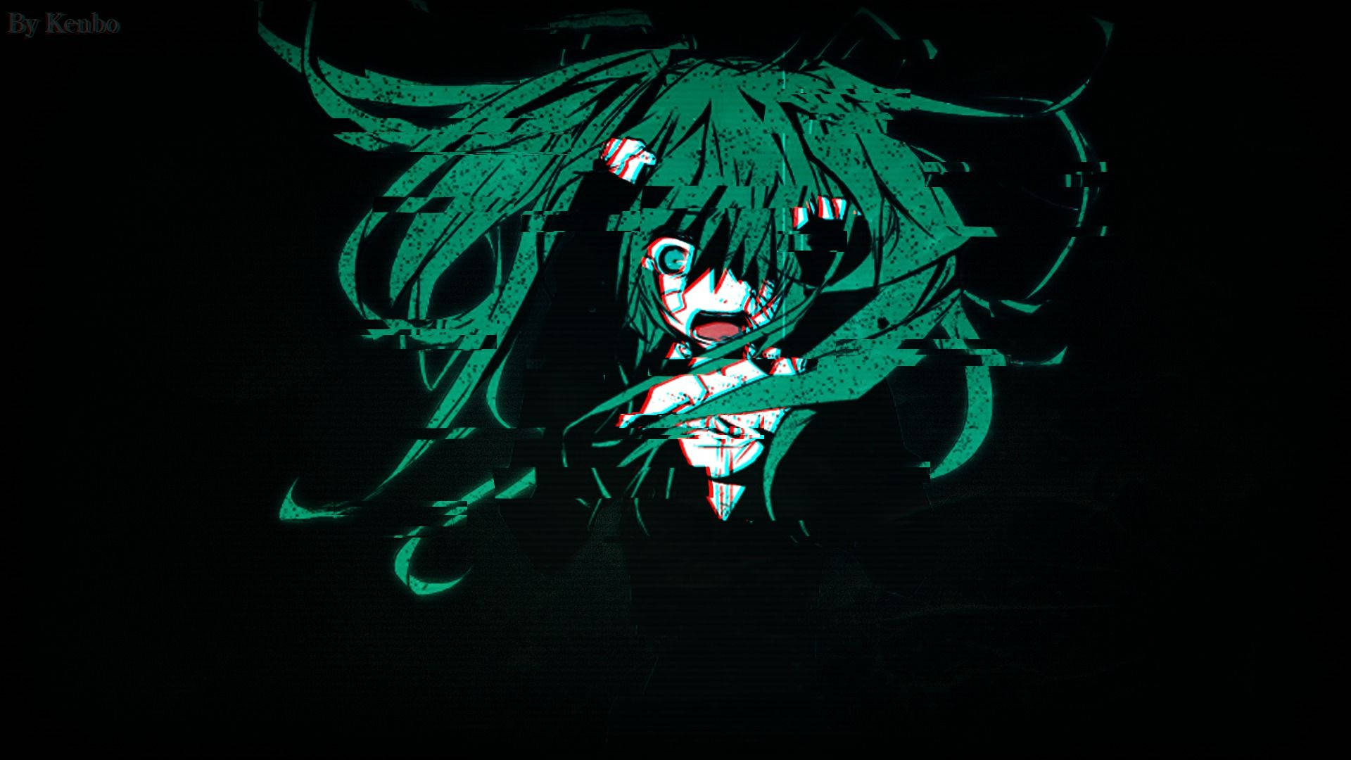Mikuhatsune – Dunkel, Anime-ästhetik, Desktop-hintergrund Wallpaper