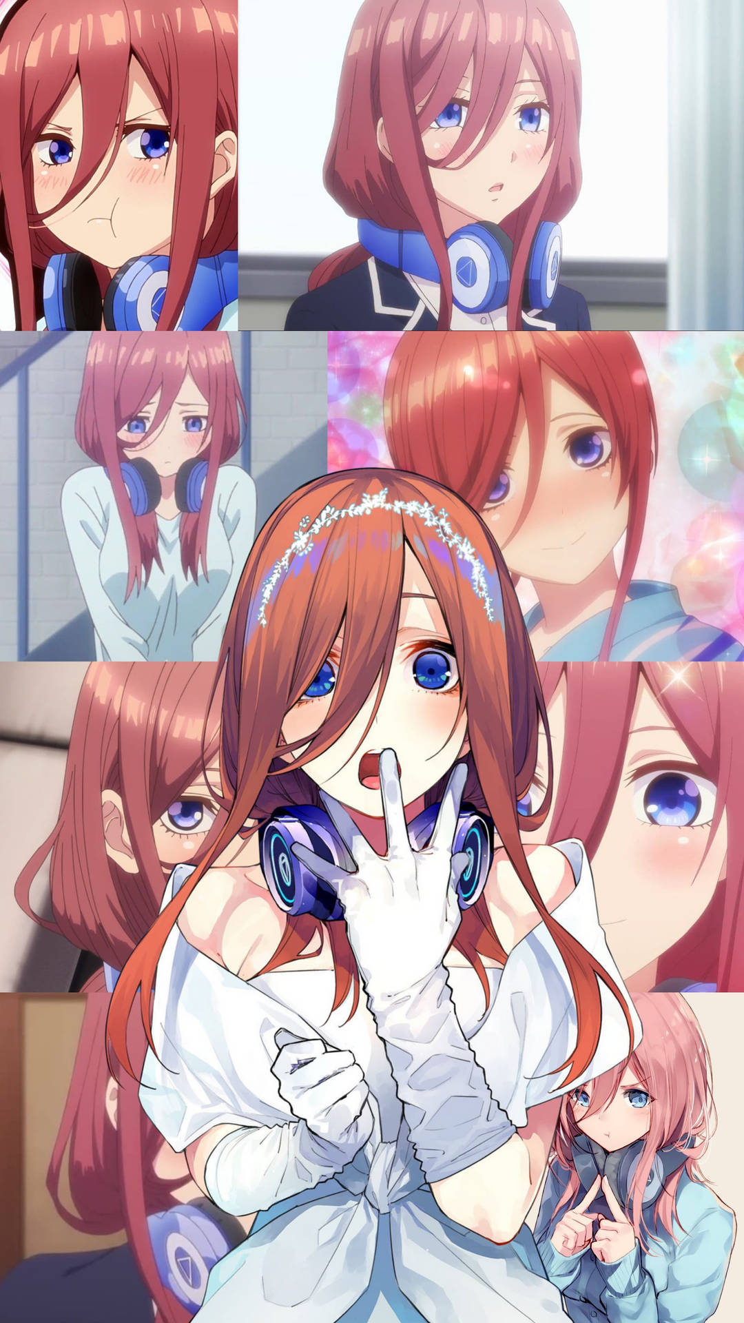 Miku Nakano Expressions Collage Wallpaper