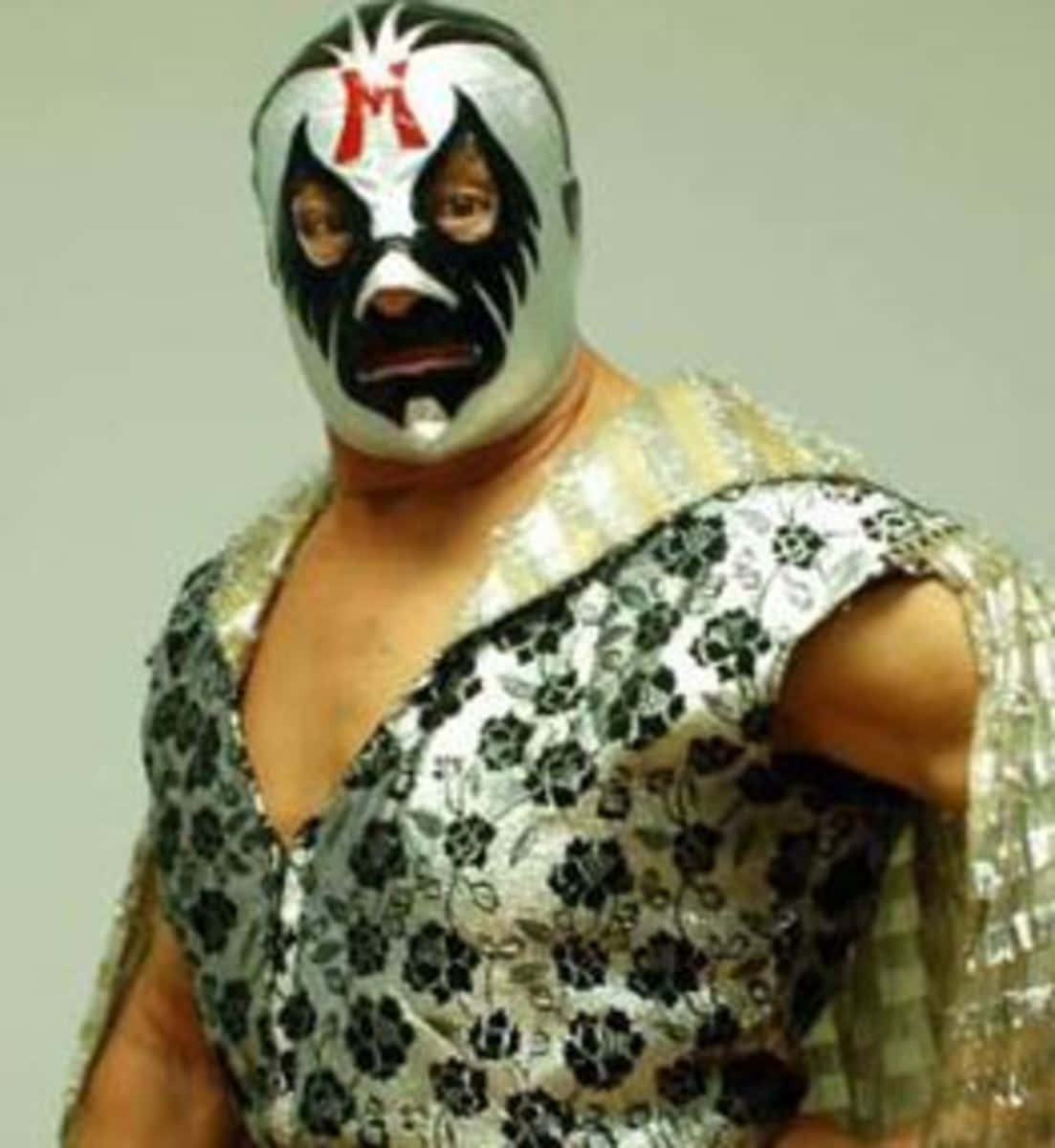 Mil Mascaras In Silver Floral Costume Wallpaper