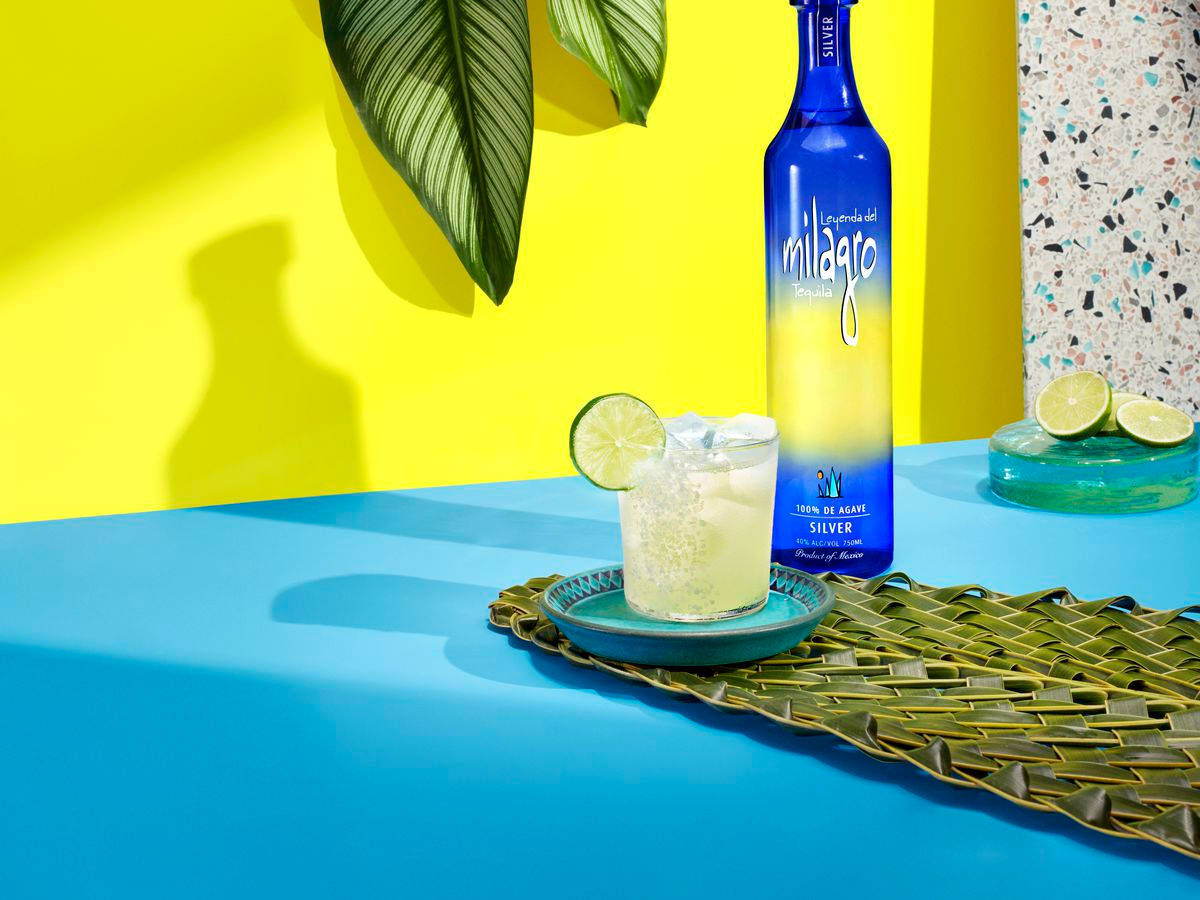 Milagro Silver Tequila Paired with a Refreshing Margarita Cocktail Wallpaper