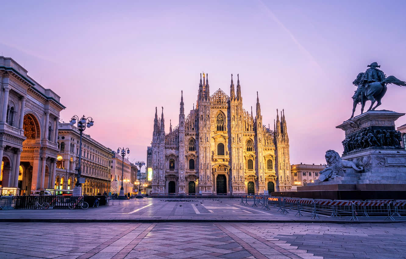 Milan Cathedral From A Distance Wallpaper