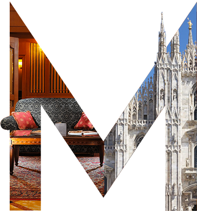 Milan Duomoand Luxury Hotel Room Contrast PNG