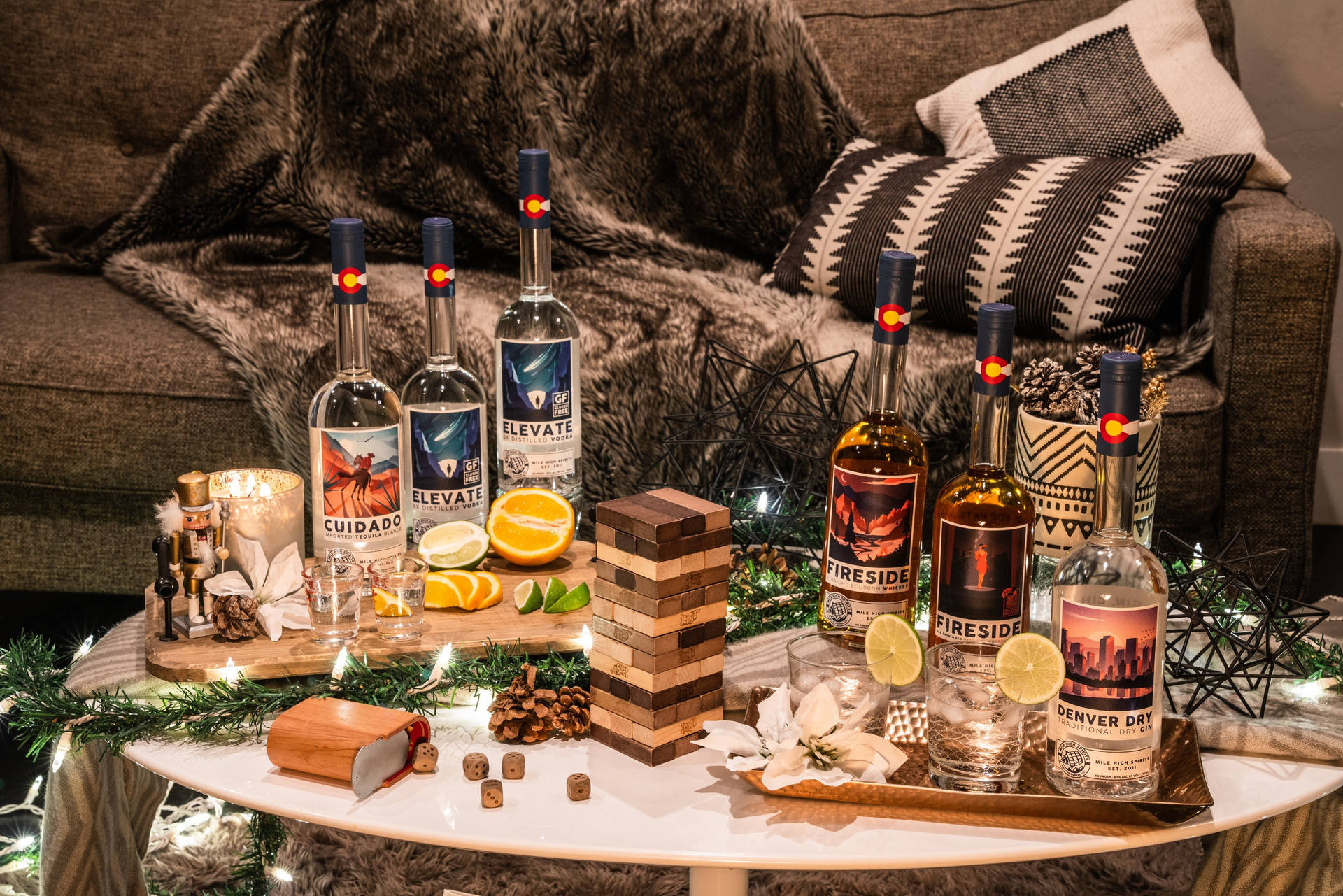 Mile High Spirits Table Of Liquor Wallpaper
