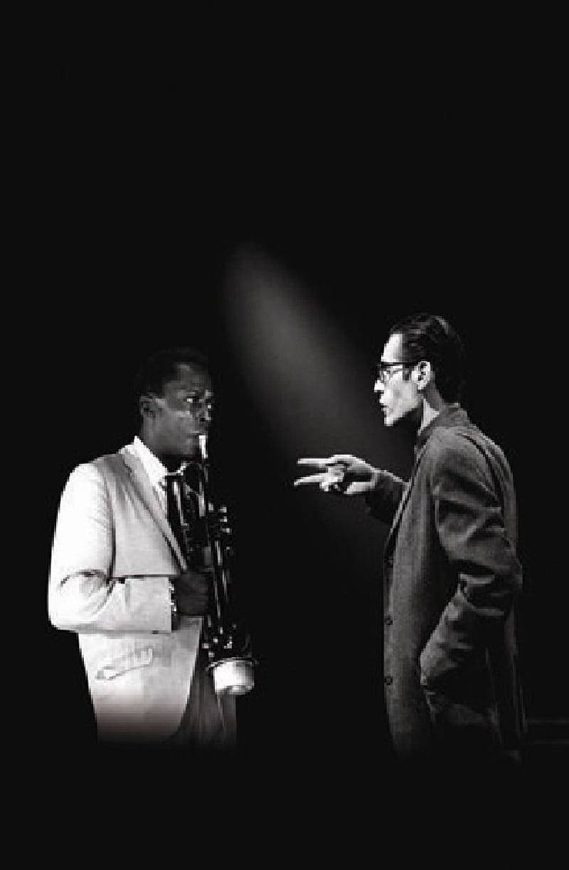 Bill Evans and Miles Davis performing together Wallpaper